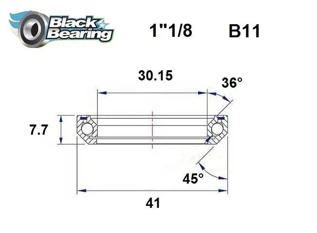 BLACK BEARING Headset Lager HB 30.15X41X7.7MM 36°/45° - PE04100384 bild 1 PMIMAGE:9A8A9F3EE7F361B7618B