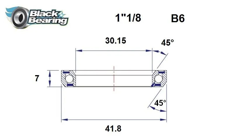 BLACK BEARING Headset Lager HB 30.15X41.8X7MM 45°/45° - PE04100394 bild 1 PMIMAGE:8D89C7171FD38F795F34