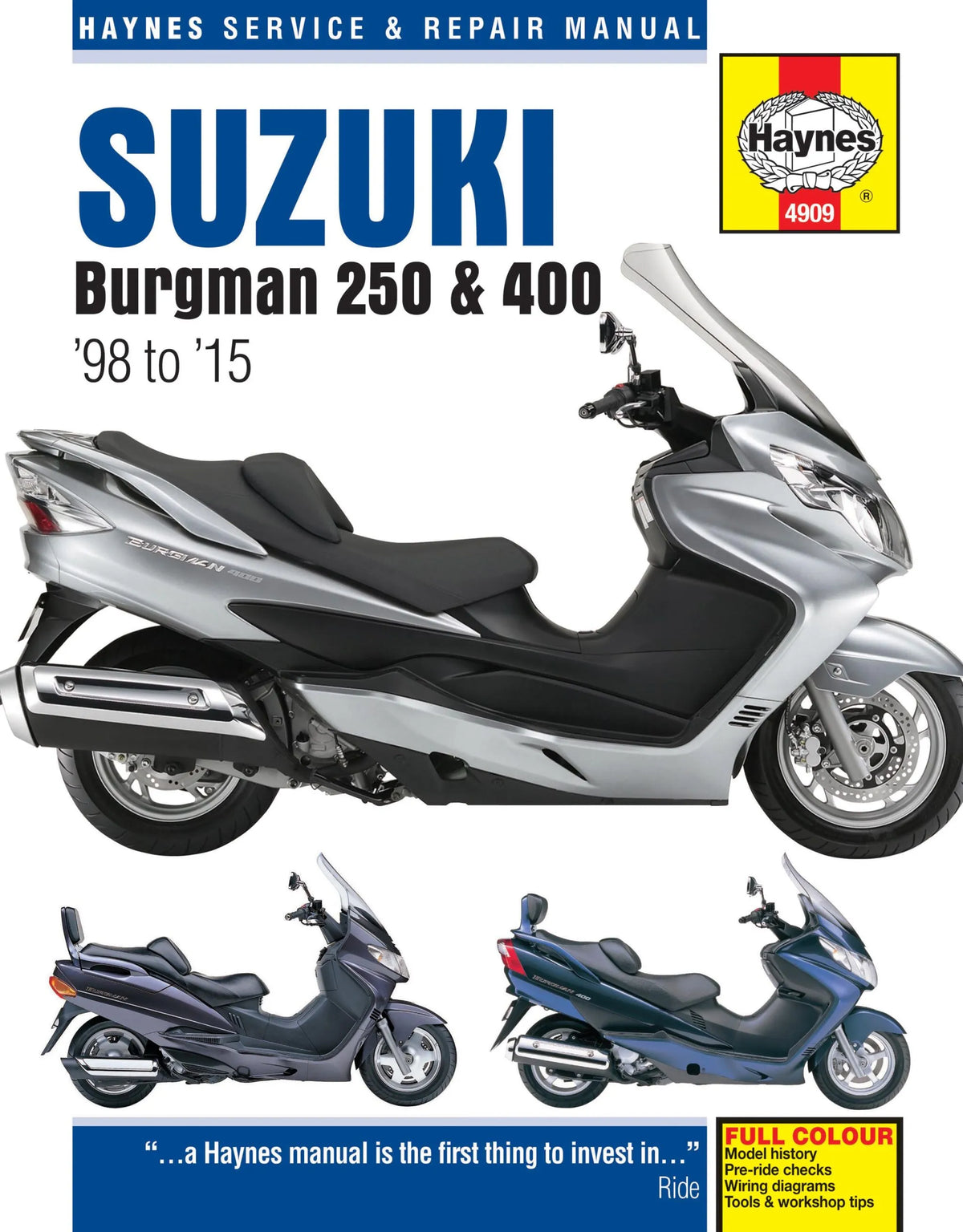 HAYNES Reparationshandbok för Suzuki Burgman 250 & 400 - PE42010357 bild 1 PMIMAGE:19346DEA8B4CABDA0D29