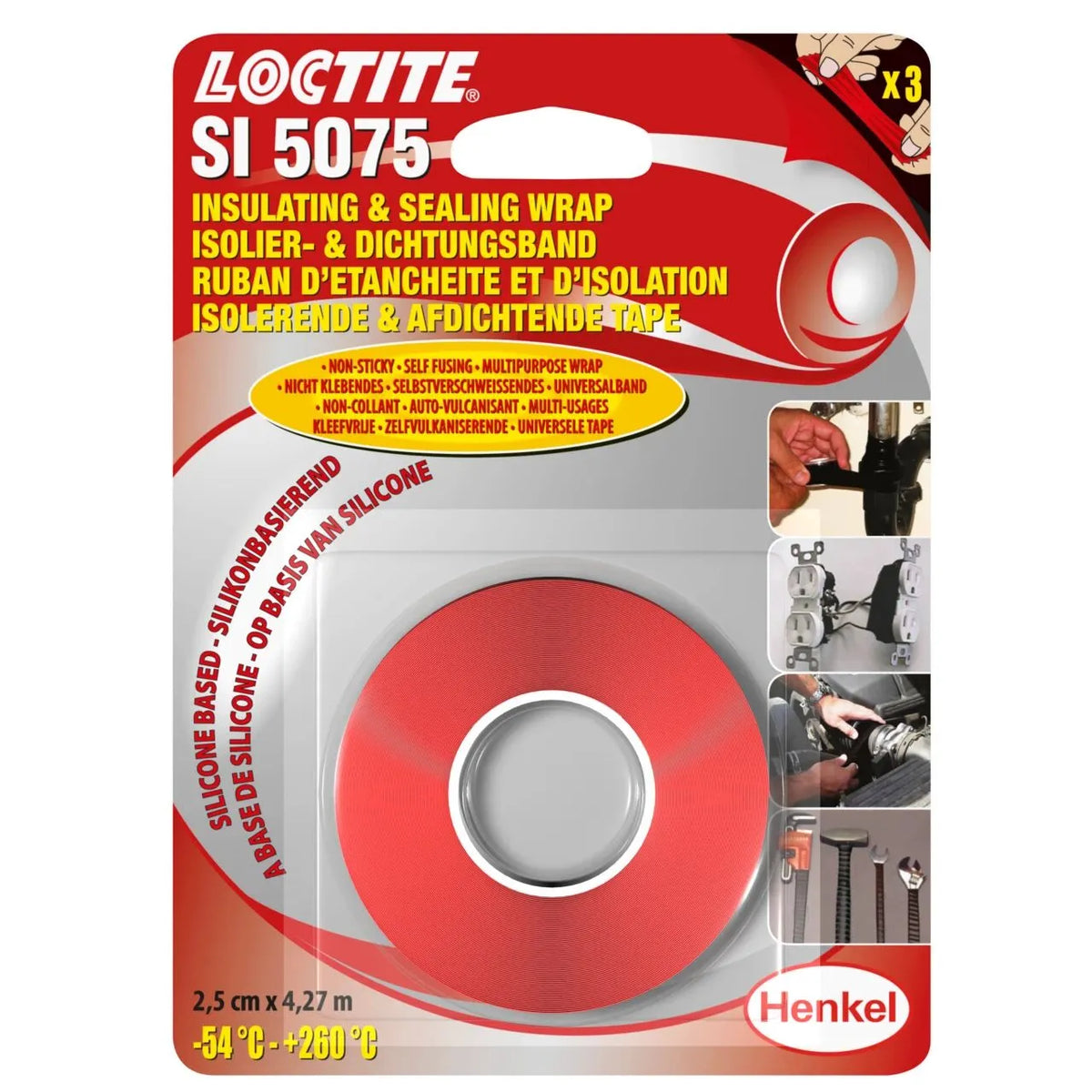 LOCTITE Självsmältande silikonband SI 5075 BK 4,27 m - PE37140004 bild 2 PMIMAGE:A2D2C35846D38269D6C6