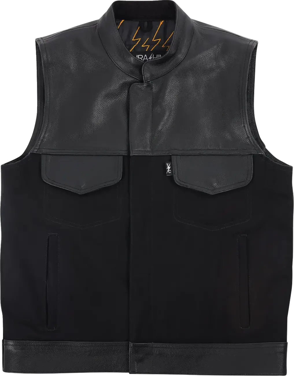Thrashin Supply Co Kanan Leather/Denim Riding Vest Jacka textil herr - PE28208095 bild 1 PMIMAGE:447C8981AF276D1AB977