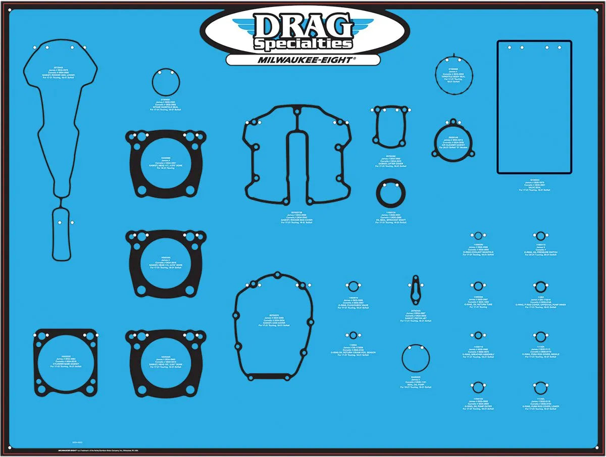 DRAG SPECIALTIES Gasket/Seal och O-Ring Display Board för M8-motorer - PE09346923 bild 1 PMIMAGE:1907F3FC363406254D09