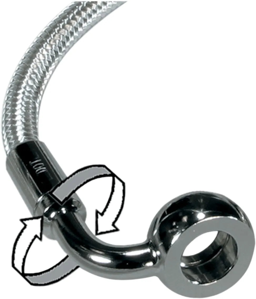 Magnum Shielding E-Z Align Braided Single Disc Front Brake Line Bromsslangar rostfritt stål – 117 cm (46") (17413303) / Chrome/Sterling Chromite® II / Fram - PE17413303 bild 3 PMIMAGE:ADB461EF715127997599