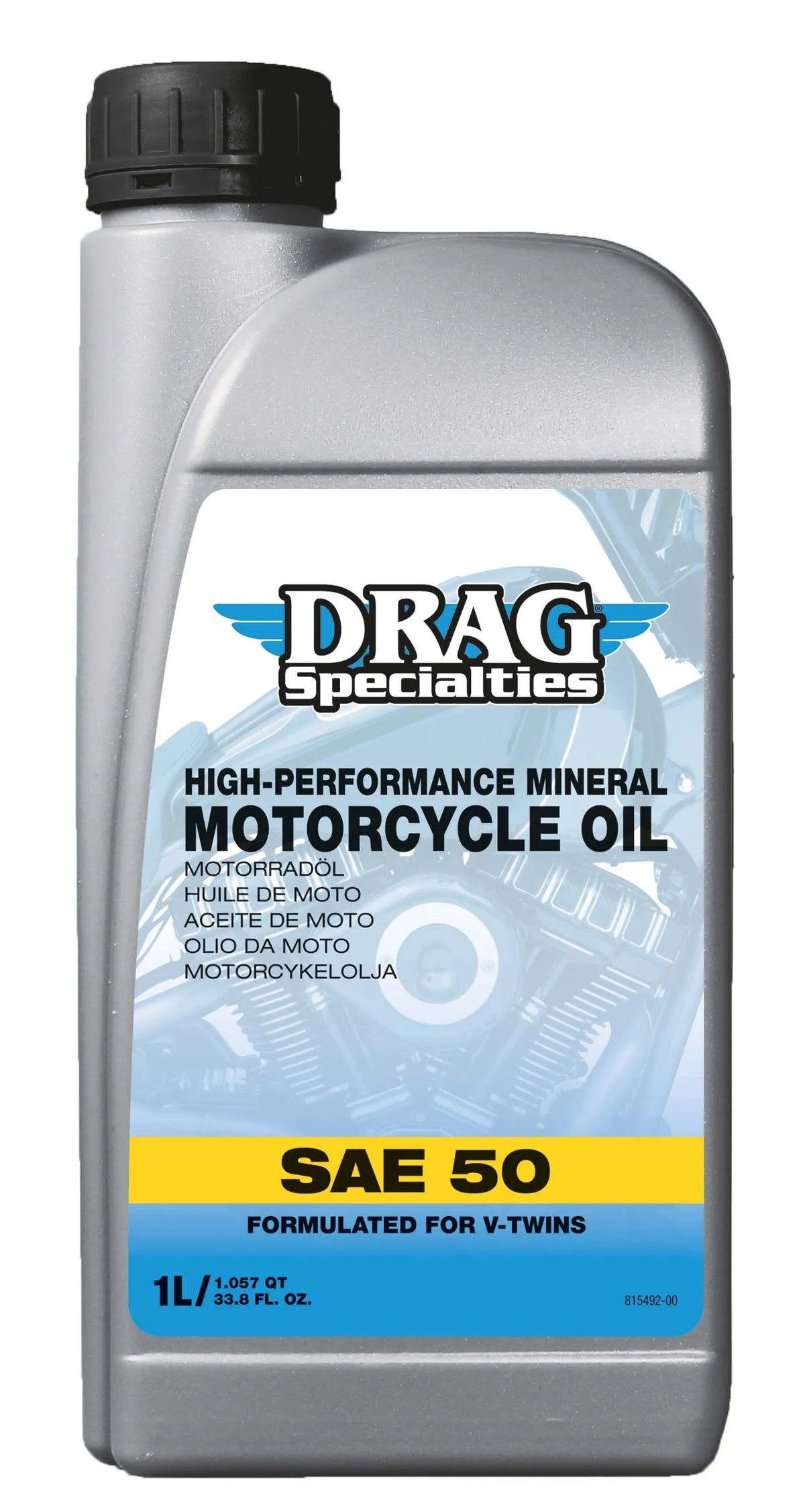 DRAG SPECIALTIES OIL Mineralmotorolja SAE 50 1L - PE36010824 bild 1 PMIMAGE:5730BEF7880A94B606F9