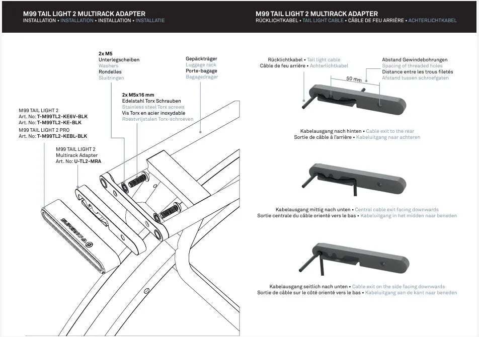 SUPERNOVA M99 Tail Light 2 Multi-rack Adapter - PE20403312 bild 3 PMIMAGE:B019F40362DE44F8363E