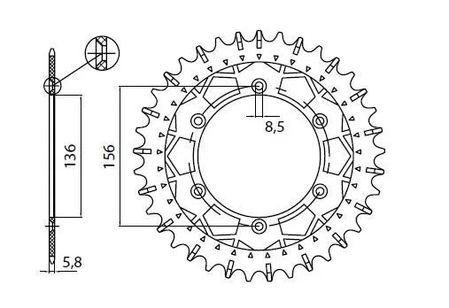 SUNSTAR SPROCKETS Works Z Steel Bakdrev 520 50T - PE12111381 bild 2 PMIMAGE:49D7625471EBBC960FC9