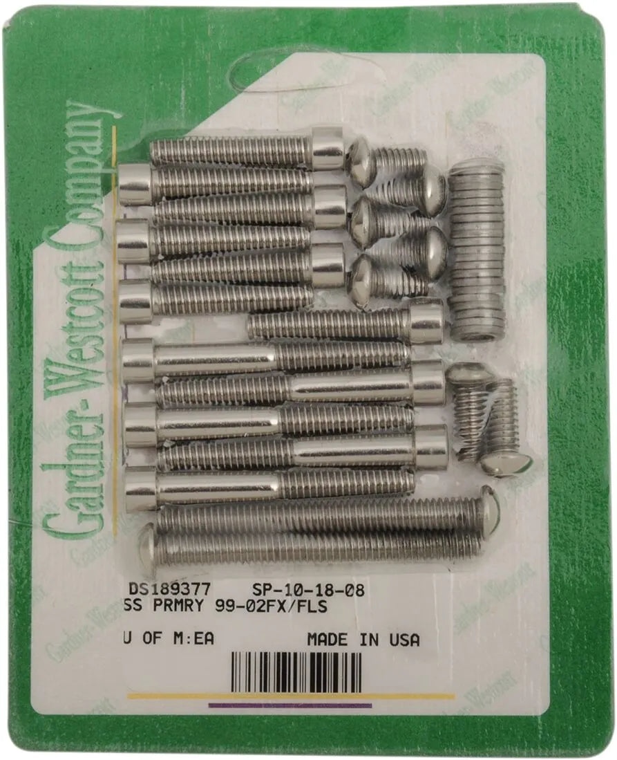 GARDNER-WESTCOTT Primary Cover Bolt Kit SS för 00-06 FX/FLST - PEDS189377 bild 1 PMIMAGE:83E443437F3ED6F18327