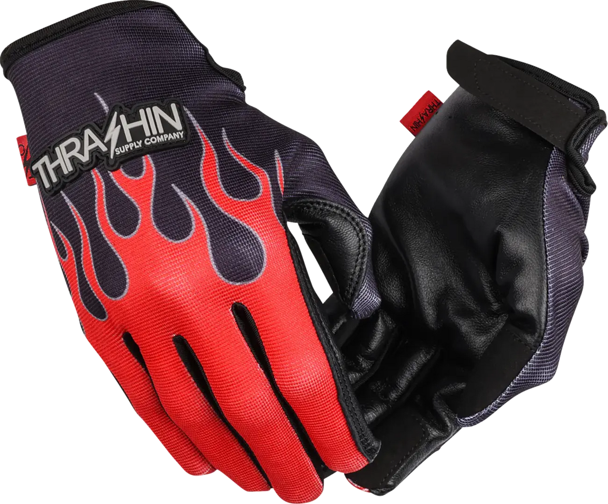 Thrashin Supply Co Stealth Leather Palm Flame Street sport handskar herr - PE33015366 bild 1 PMIMAGE:9867A766D13411FC6C74