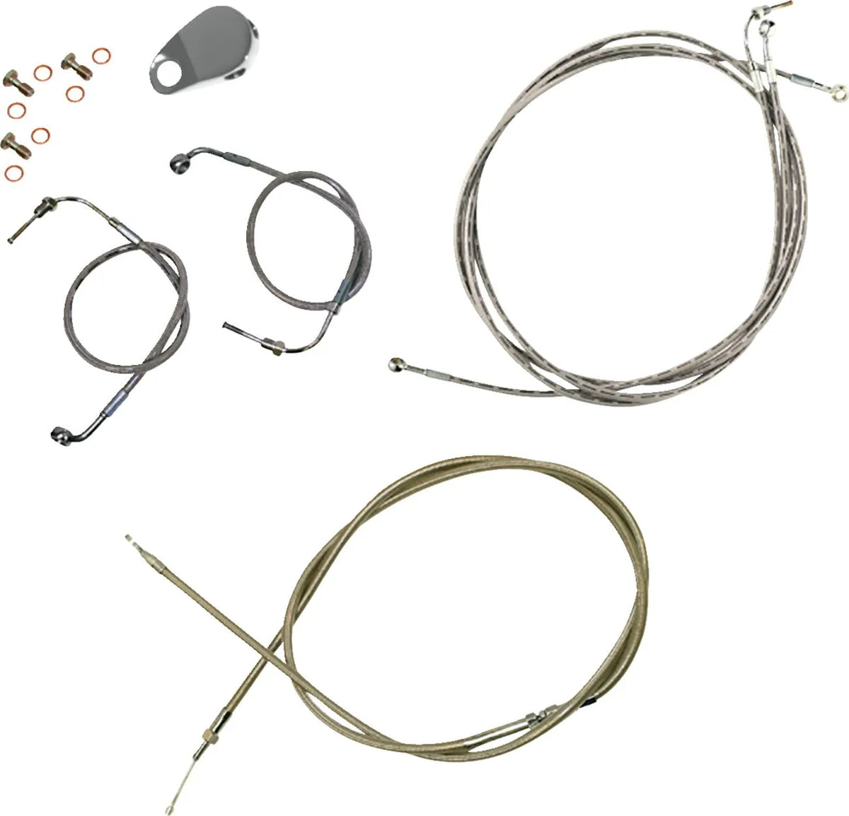 LA CHOPPERS Standard Stainless Braided broms- och kopplingskabelkit - PE06620858 bild 1 PMIMAGE:3708B8133A9F0D685B4D