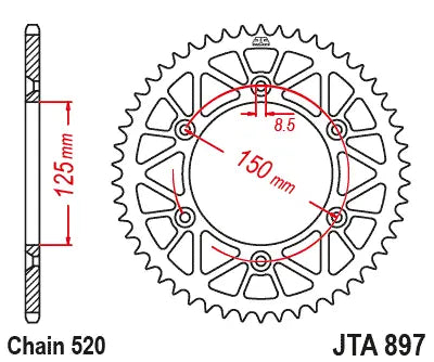 JT SPROCKETS RaceLite-bakdrev i aluminium 41 tänder 520 - PE12112627 bild 2 PMIMAGE:2F4B0DD41F992F743D93