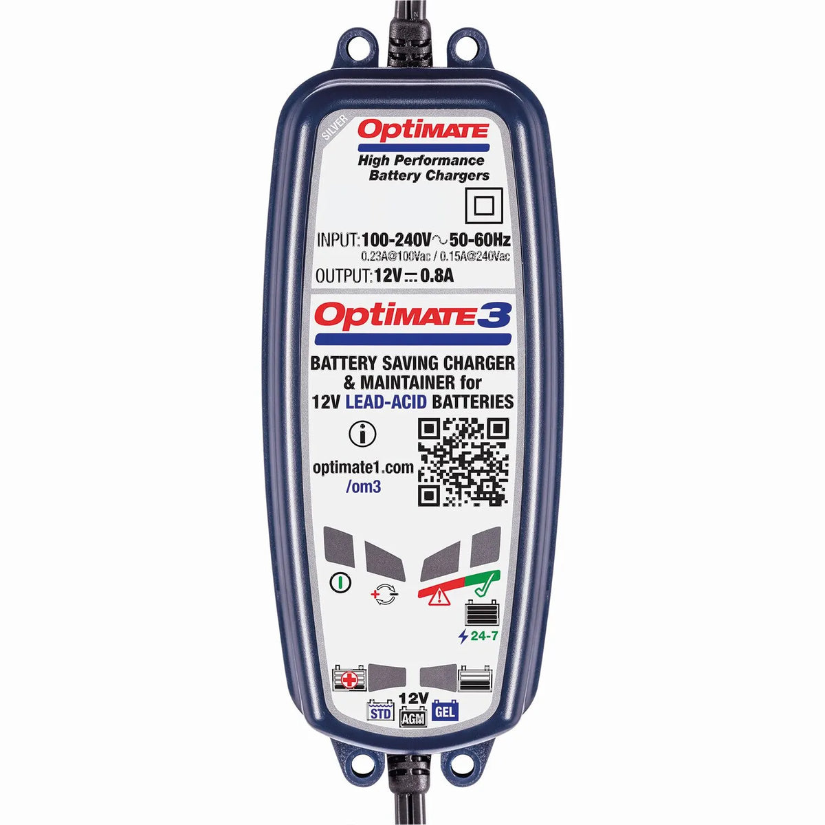 TECMATE OptiMate 3 Batteriladdare 12V 0.8A - PE38070253 bild 1 PMIMAGE:D9C711D99BB8ADA3D18C