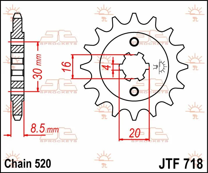 JT SPROCKETS Framdrevsdrev 12T 520 - PE12120783 bild 2 PMIMAGE:AB727FA590A7E0A06E89