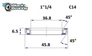 BLACK BEARING Headset Lager HB 36.8X45.8X6.5MM 45°/45° - PE04100403 bild 1 PMIMAGE:F45A210B2CF73448B42E