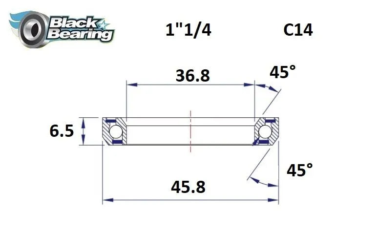 BLACK BEARING Headset Lager HB 36.8X45.8X6.5MM 45°/45° - PE04100403 bild 1 PMIMAGE:F45A210B2CF73448B42E