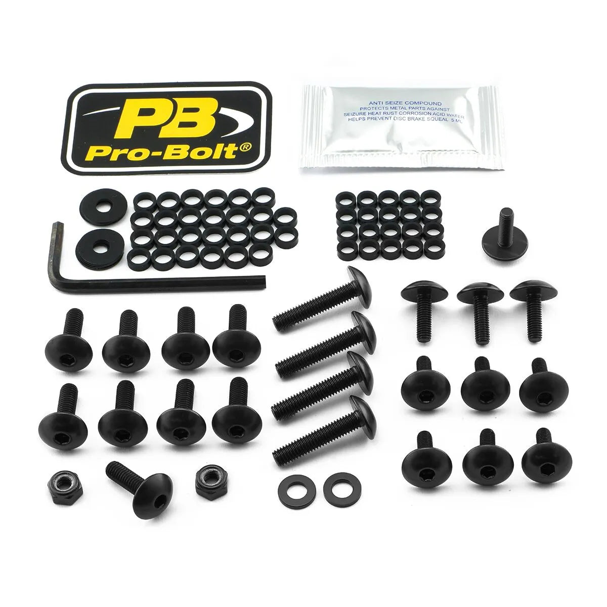 PRO BOLT Aluminium Sats för kåpor Yamaha svart - PE23210615 bild 1 PMIMAGE:6D27AB5E8DB8AFEBBA5E