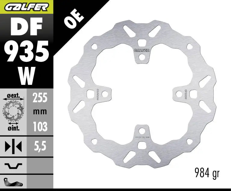 GALFER Bromsskiva Fixed Wave Bak 255 mm - PE17105018 bild 1 PMIMAGE:71B5B635907A20F8368D