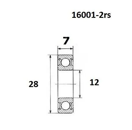 BLACK BEARING B5 kullager 12x28x7mm - PE49500249 bild 1 PMIMAGE:BE2762437B773BBEA38A