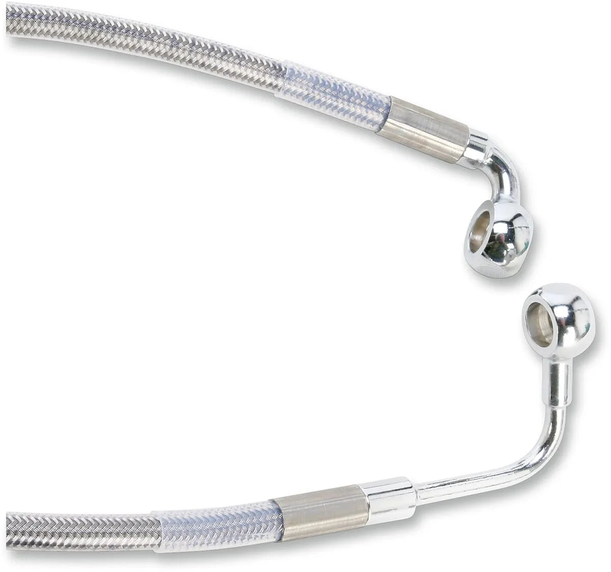 Drag Specialties Stainless Steel Brake Line Kit Bromsslangar rostfritt stål – 51 cm (20")| 63,5 cm (25") / Clear-Coated/Silver / Bak - PE17413849 bild 2 PMIMAGE:2BF01C749F6C02CDD9C9