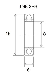 BLACK BEARING B3 Lager 8x19x6mm - PE49500172 bild 1 PMIMAGE:24F2BD12AE1498987E11