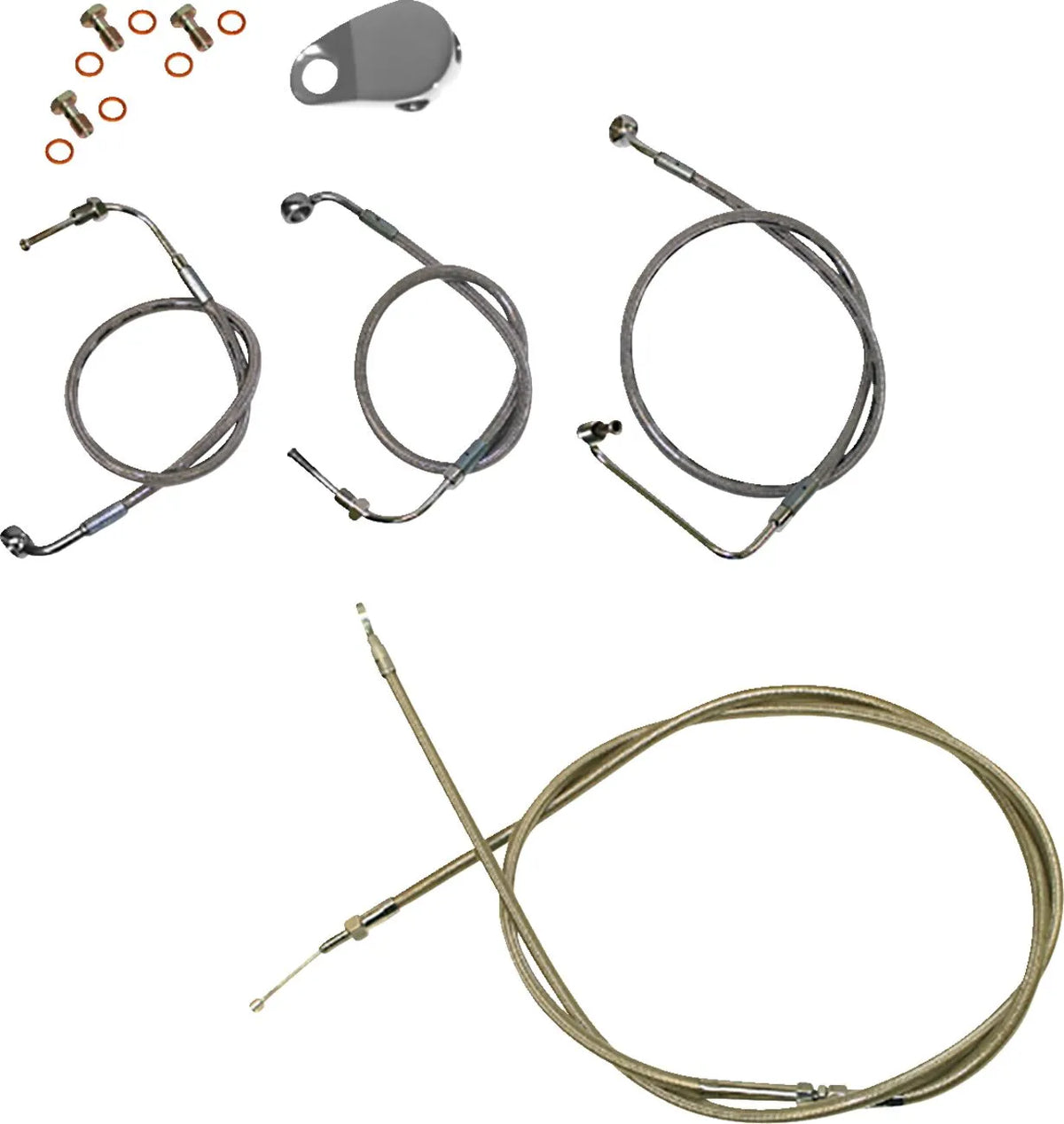 LA CHOPPERS Standard Kabel- och Bromsledningskit i Rostfritt Stål - PE06620831 bild 1 PMIMAGE:82B01FF40C0FBF0CFBB3