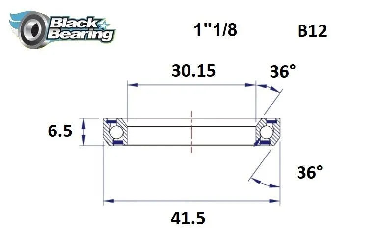 BLACK BEARING Headset Lager HB 30.15X41.5X6.5MM 36°/36° - PE04100385 bild 1 PMIMAGE:29FE731A144968DE3198