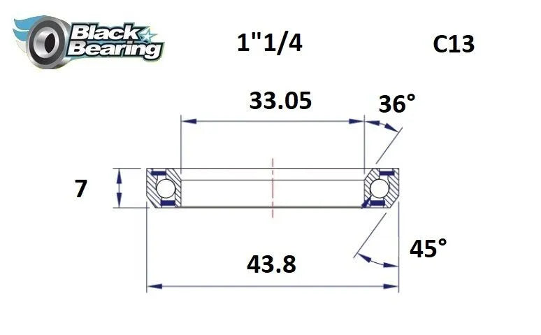 BLACK BEARING Headset Lager HB 33.05X43.8X7MM 36°/45° - PE04100402 bild 1 PMIMAGE:547905FABCDA3214437C