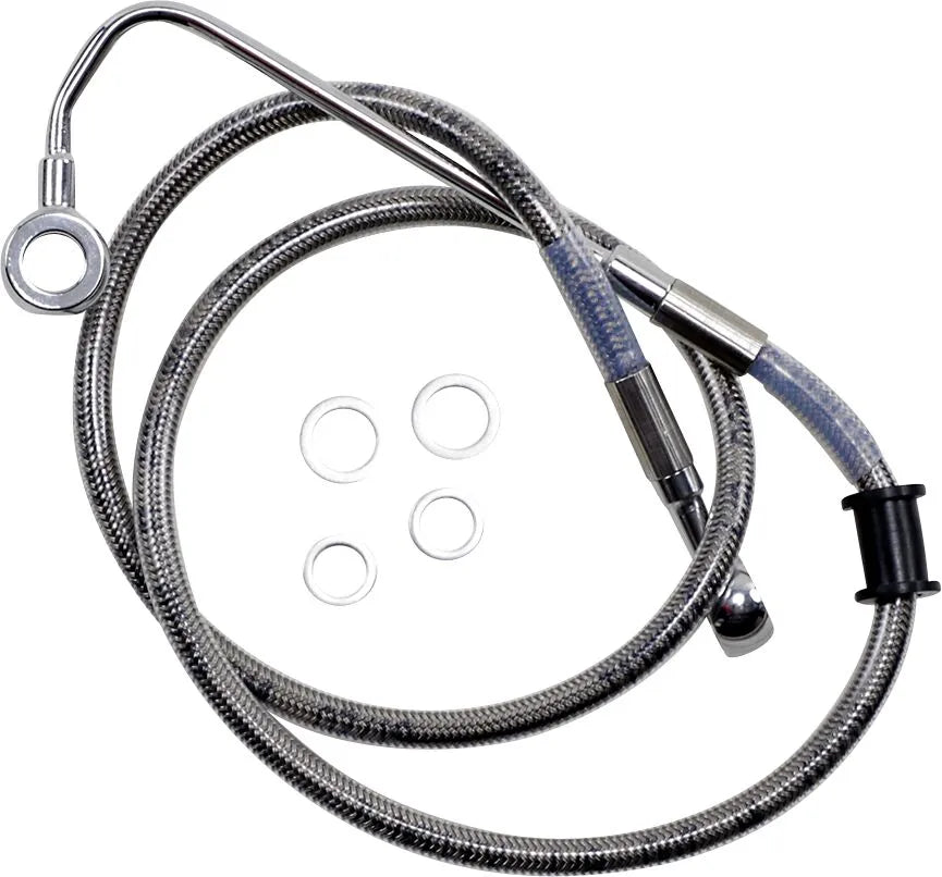 Drag Specialties Stainless Steel Brake Line Kit Bromsslangar rostfritt stål – 91 cm (35-3/4") / Clear-Coated/Silver / Fram - PE17415754 bild 2 PMIMAGE:1E043A976FB519B6080B