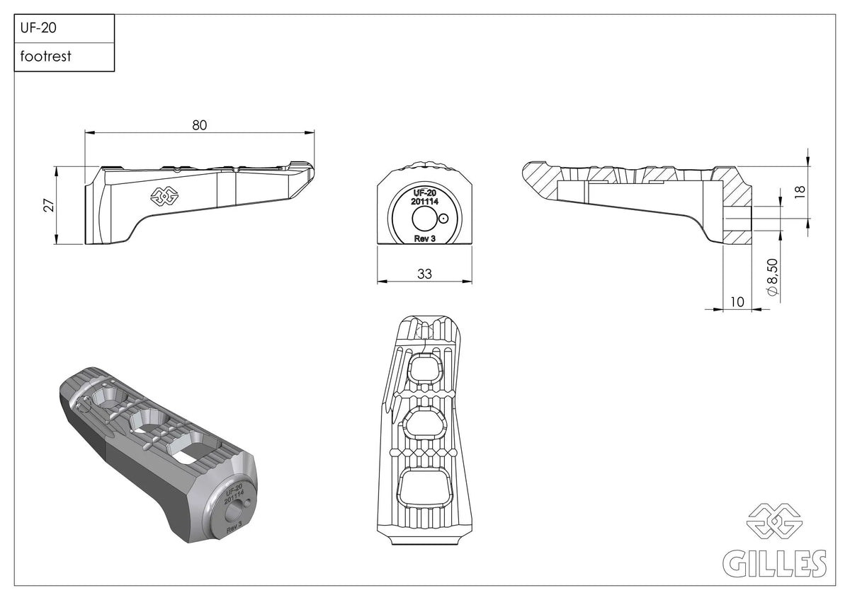 GILLES TOOLING UF20 Touring fotpinneset för Ducati - PE16202450 bild 3 PMIMAGE:FC062203502E35CD2677